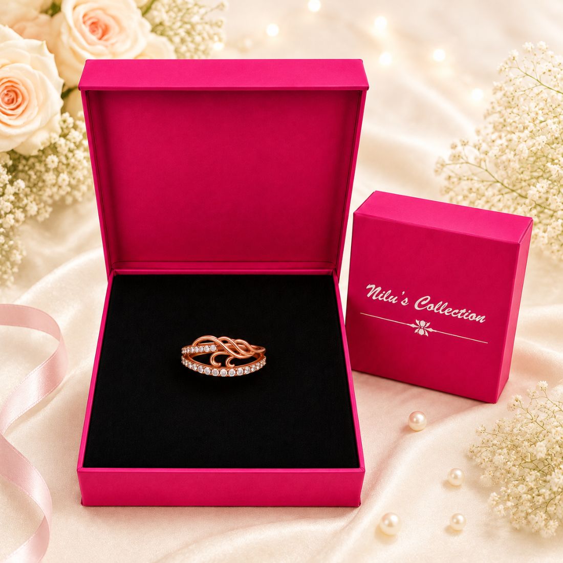Rose Gold Necklace Jewellery Gift Set For Women