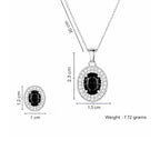 Silver Plated Black Stone Necklace Set