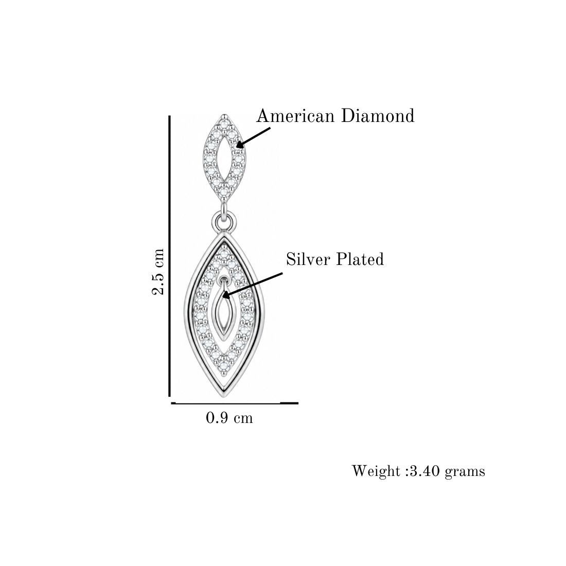 Silver Drop Earrings for Women