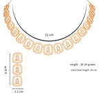 Nilu’s Collection Rose Gold Plated American Diamond Necklace & Earrings Set For Women | Anti-Tranish | Minimal Jewelry | Ideal for Gifting