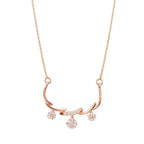 Rose Gold  Floral Pendant Necklace for Women and Girls