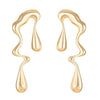 Abstract Drip Design Earrings in Gold Trendy and Modern Look