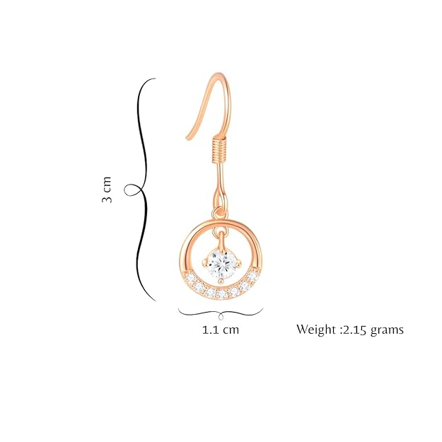 Rose Gold Circular Drop Earrings