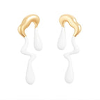 Abstract Drip Design Earrings in White Gold  Trendy and Modern Look | gift for her,gifts for womens & gilrls