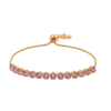 Trendy Tennis Adjustable Bracelet With American Diamond For Women & Girls | Anti- Tarnish | Anti- Allergy |Daily Wear ( Light Pink )