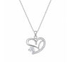 Silver Heart Necklace With Stud Earrings