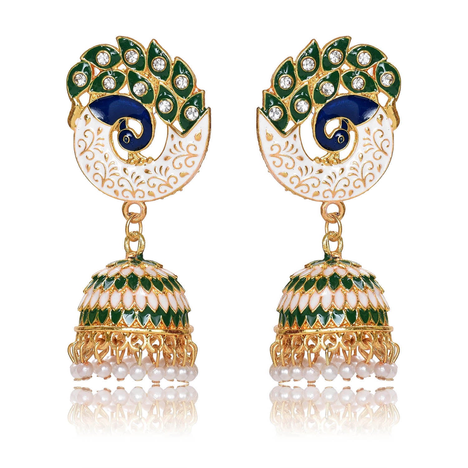 Party & Wedding Collection Peacock Shape Jhumka Earrings for Women and Girls