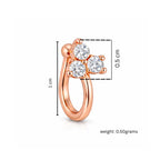 Rose Gold Triple Stone Non-Piercing Nose Pin