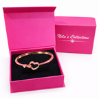 Gift Rose Gold Plated Heart With Rose Pendant with earrings and heart shape kada Bracelet