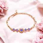 Rose Gold Plated Heart Bracelet For Women And Girls
