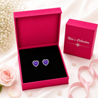 Silver Plated Purple Heart Jewelry Set