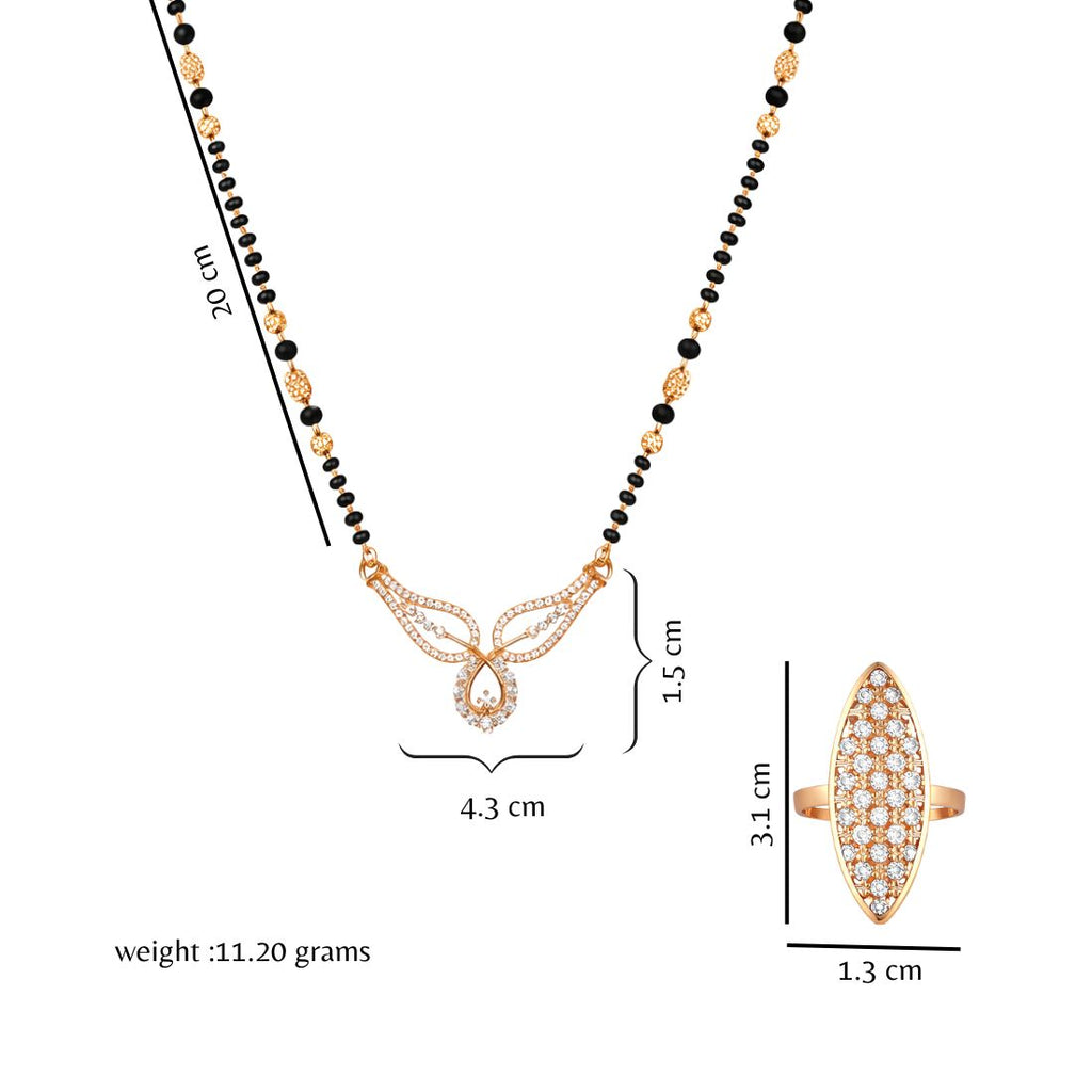 Rose Gold  Mangalsutra with Finger Ring