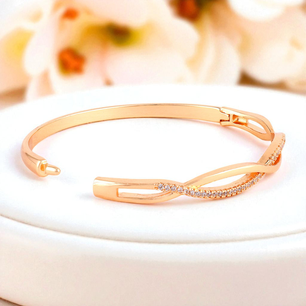 Rose Gold Plated Kada Bracelet For Women And Girls