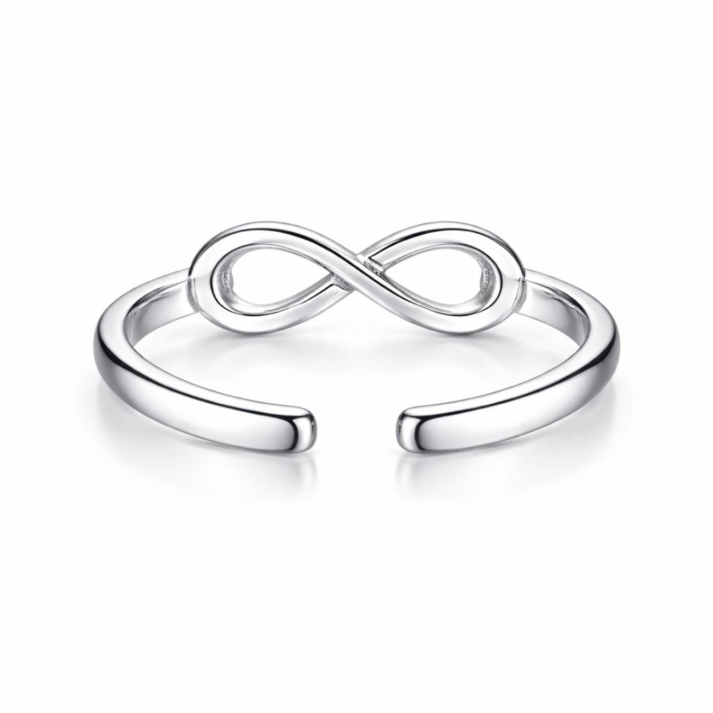 Infinity Love Ring| Silver Plated American Diamond Infinity Adjustable Ring for Women And Girls