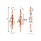 Rose Gold Plated Long Dangle Earrings For Women