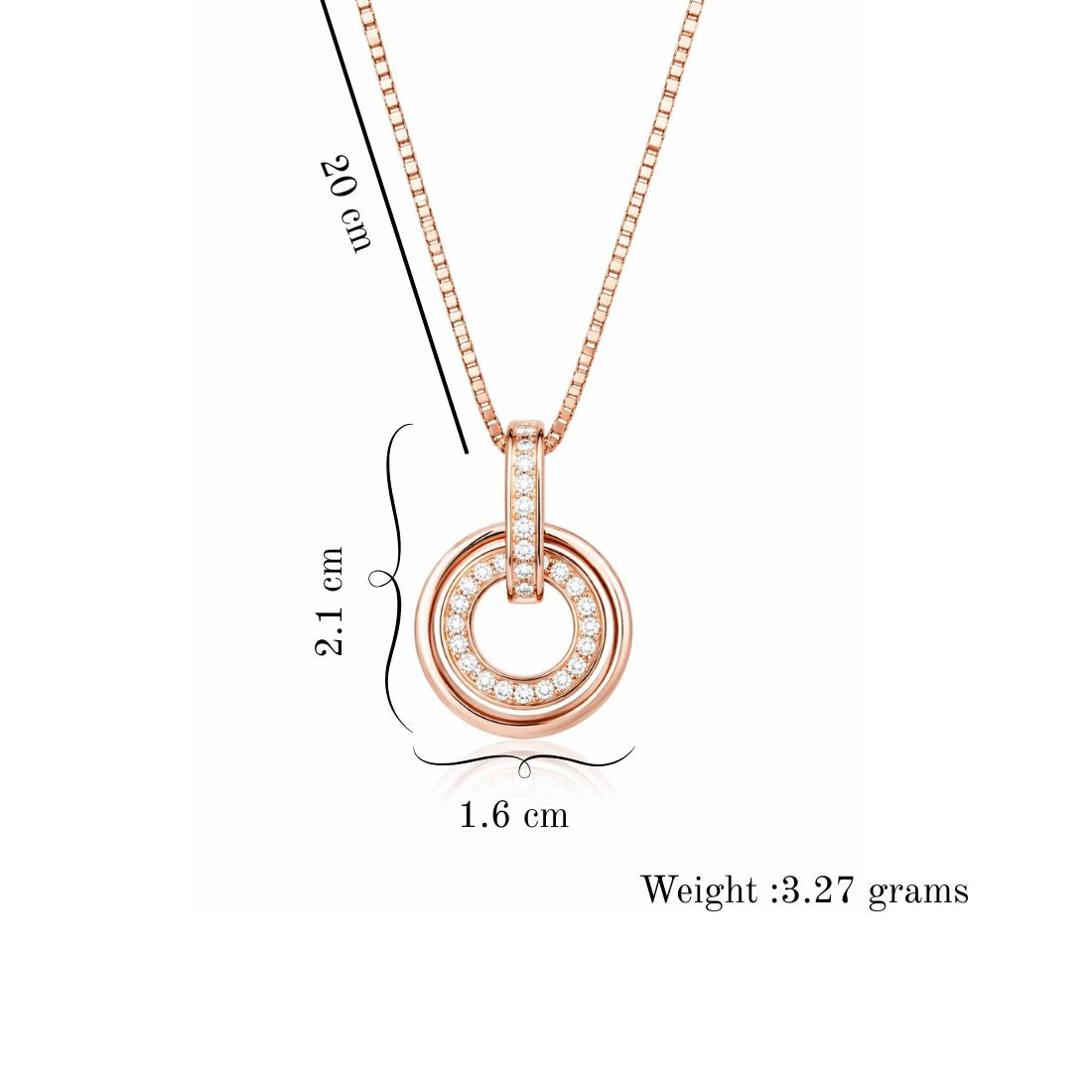 Rose Gold Circular Pendant Necklace for Women