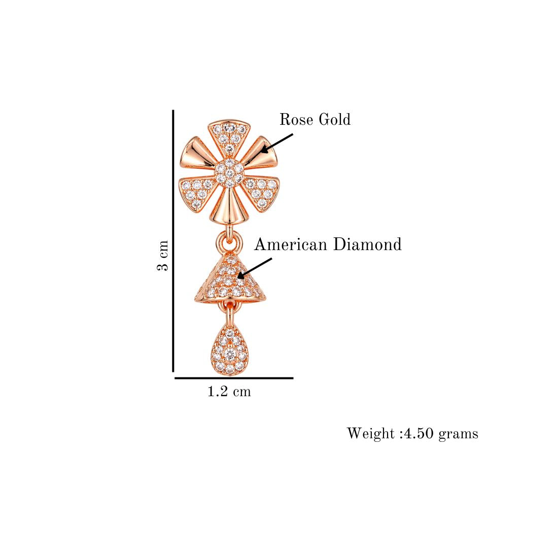 Rose Gold Drop Earrings for Women