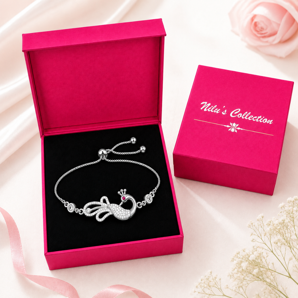 Silver Pendant & Bracelet Gift Set For Women