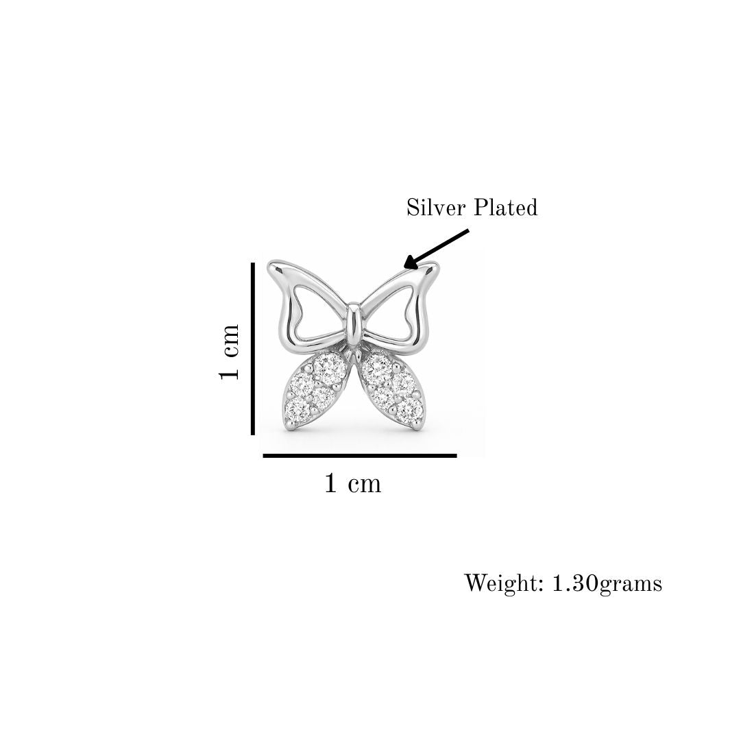 Silver Butterfly Stud Earrings