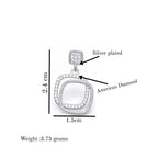 Silver Plated Square Design Drop Earrings