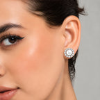 Silver Plated Pearl Stud Earrings