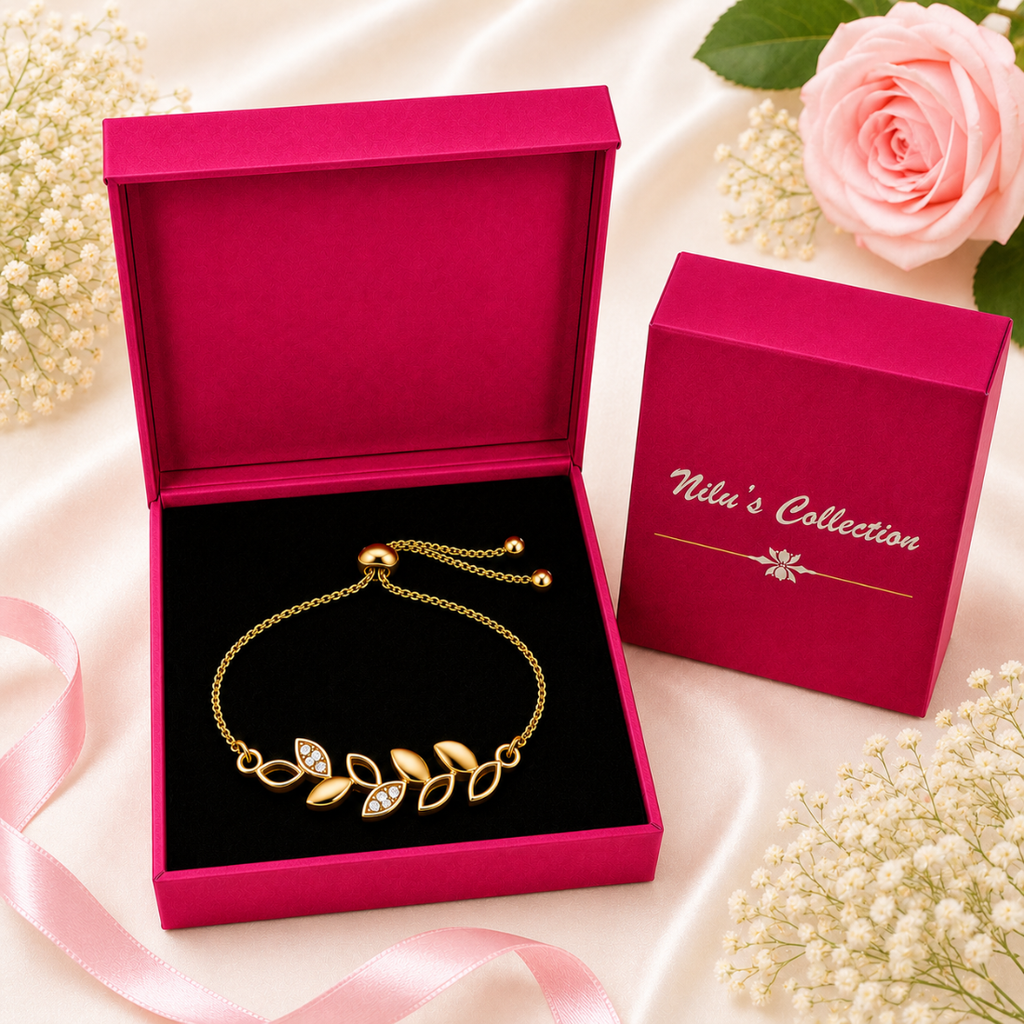 Gold Pendant & Bracelet Gift Set for Women