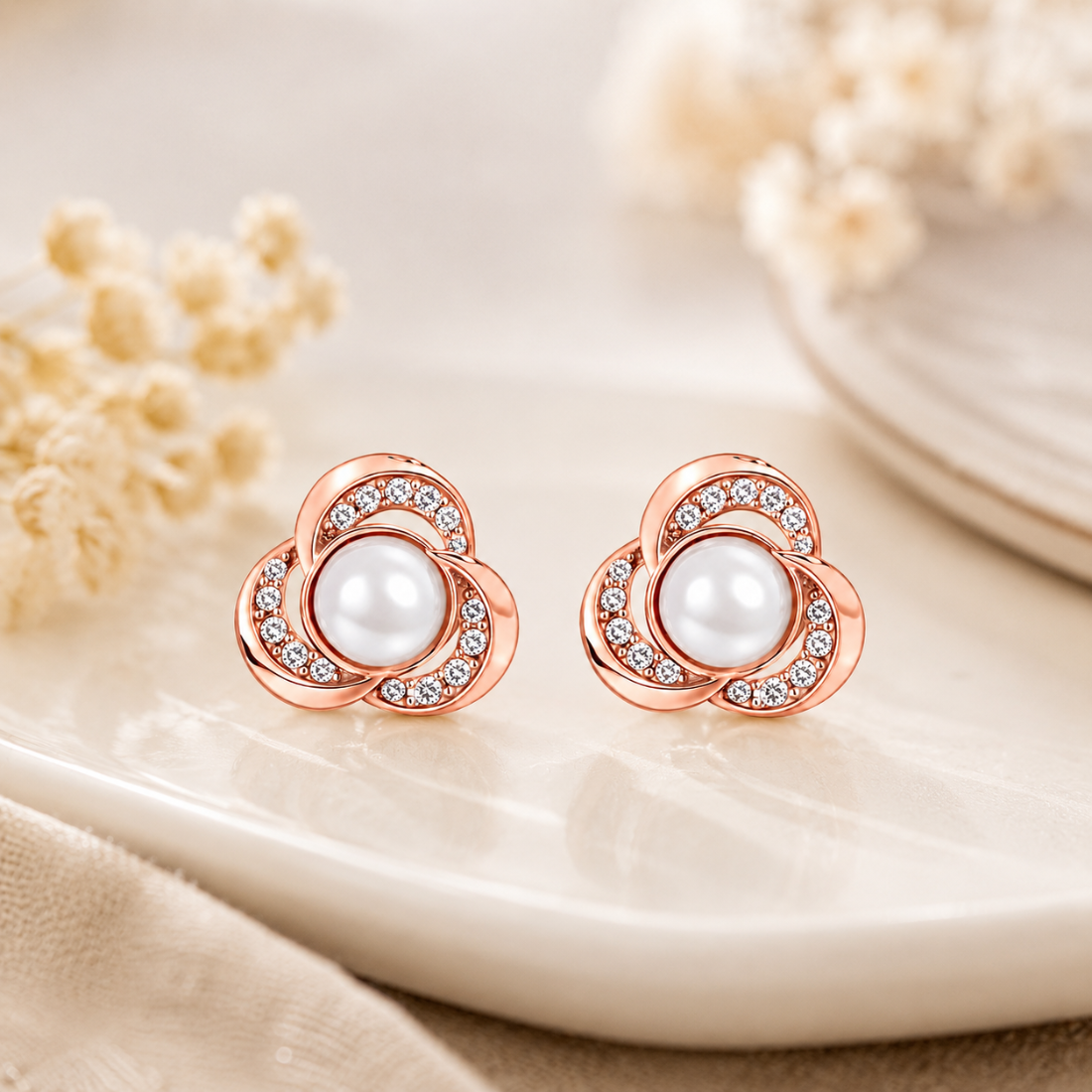Pearl Stud Earrings for Women