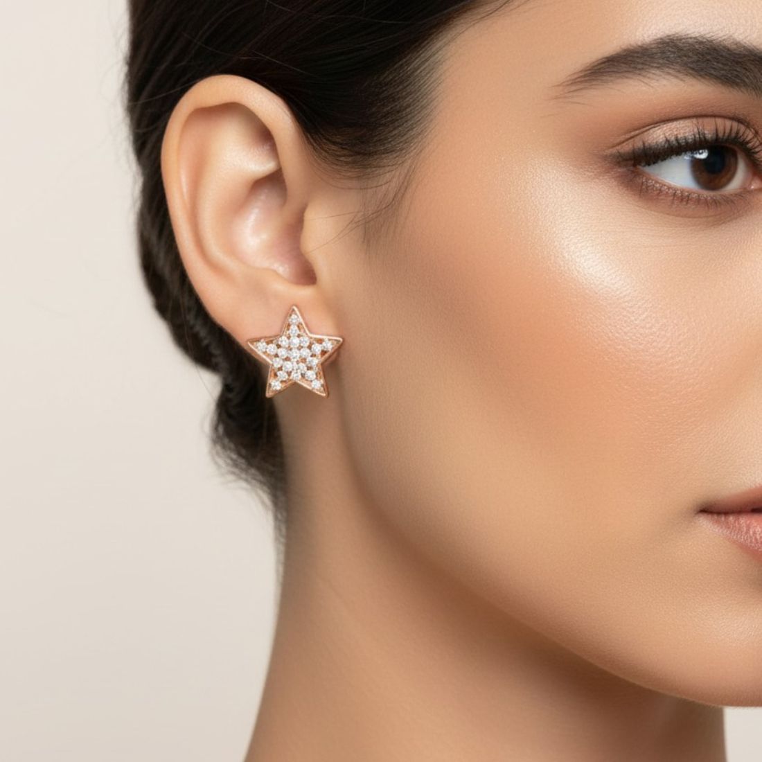 Rose Gold Star Stud Earrings