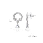 Silver Drop Stud Earrings for Women