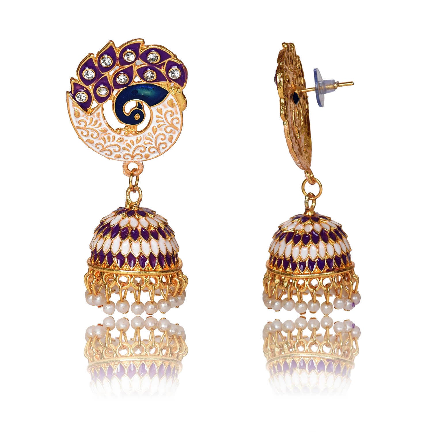 Party & Wedding Collection Peacock Shape Jhumka Earrings for Women and Girls