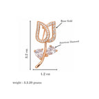 Rose Gold Floral Brooch Pin, Saree Pin