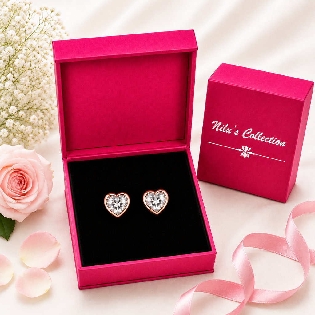 Rose Gold Heart Jewelry Set