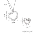 Silver Heart Pendant With Matching Earrings