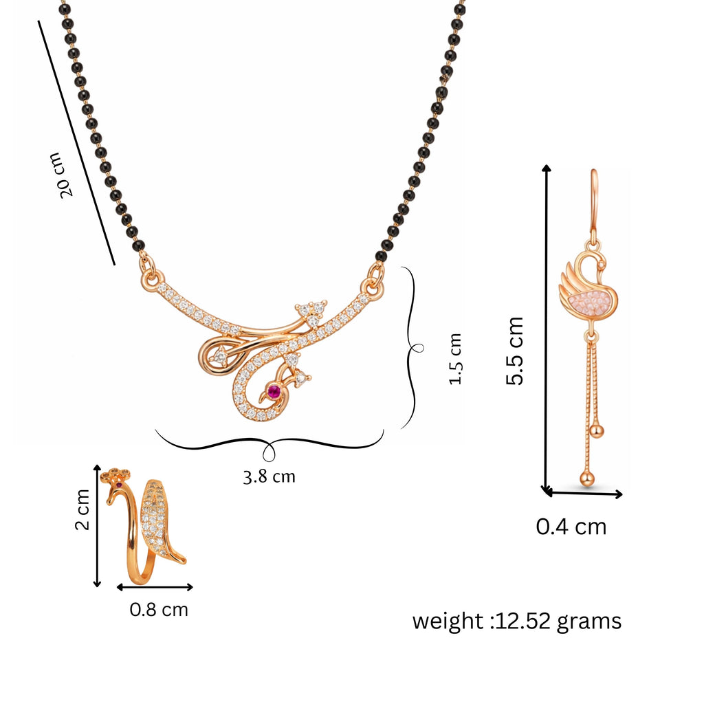 Rose Gold Mangalsutra Set For Women