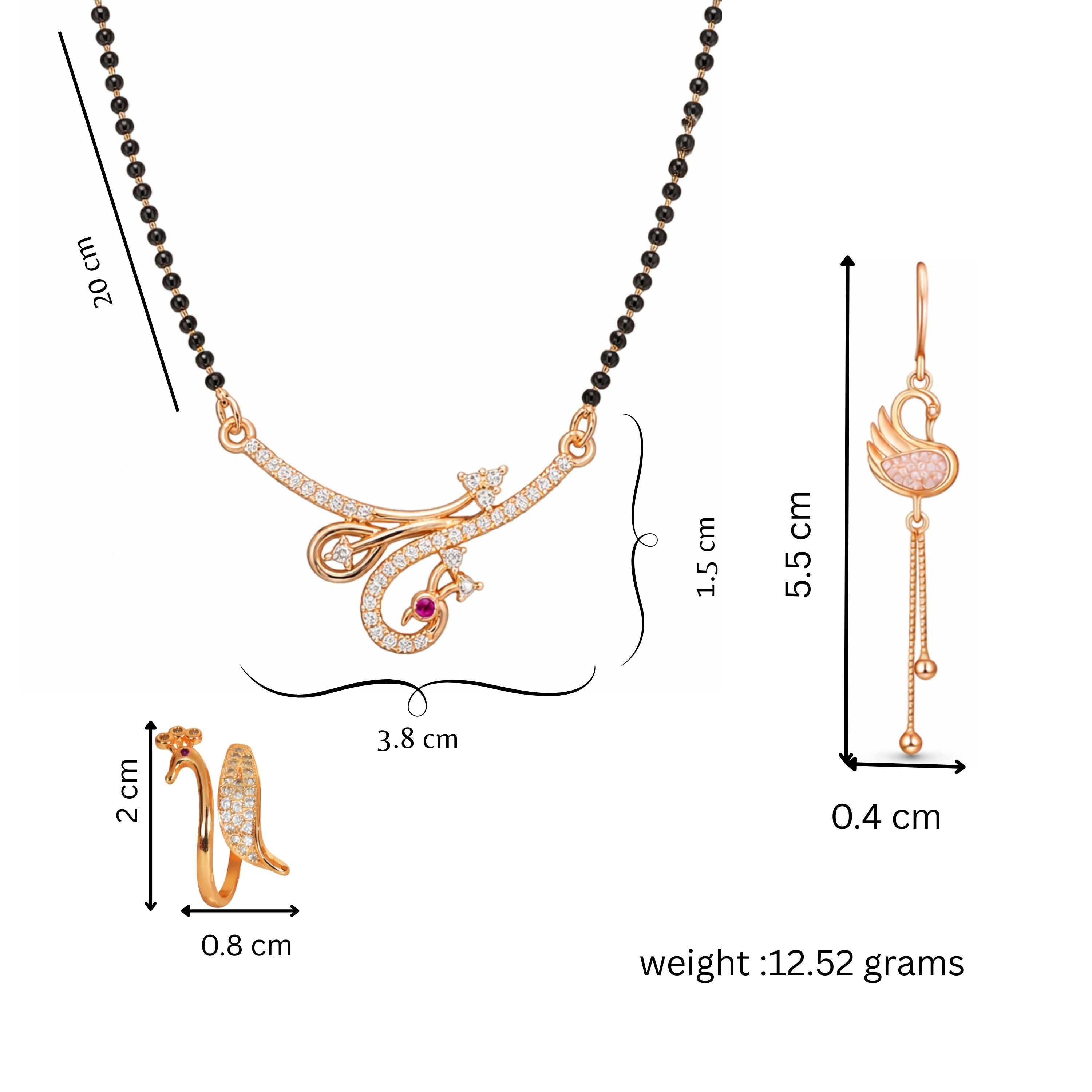 Rose Gold Mangalsutra Set For Women