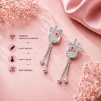 Silver Peacock Drop Earrings