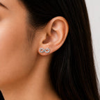 Silver Infinity Stud Earrings