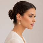 Rose Gold Circle Drop Earrings for Women