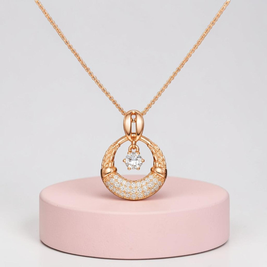 Rose Gold Drop Pendant Necklace for Women
