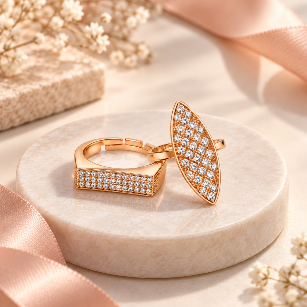 Rose Gold Couple Rings for Men & Women