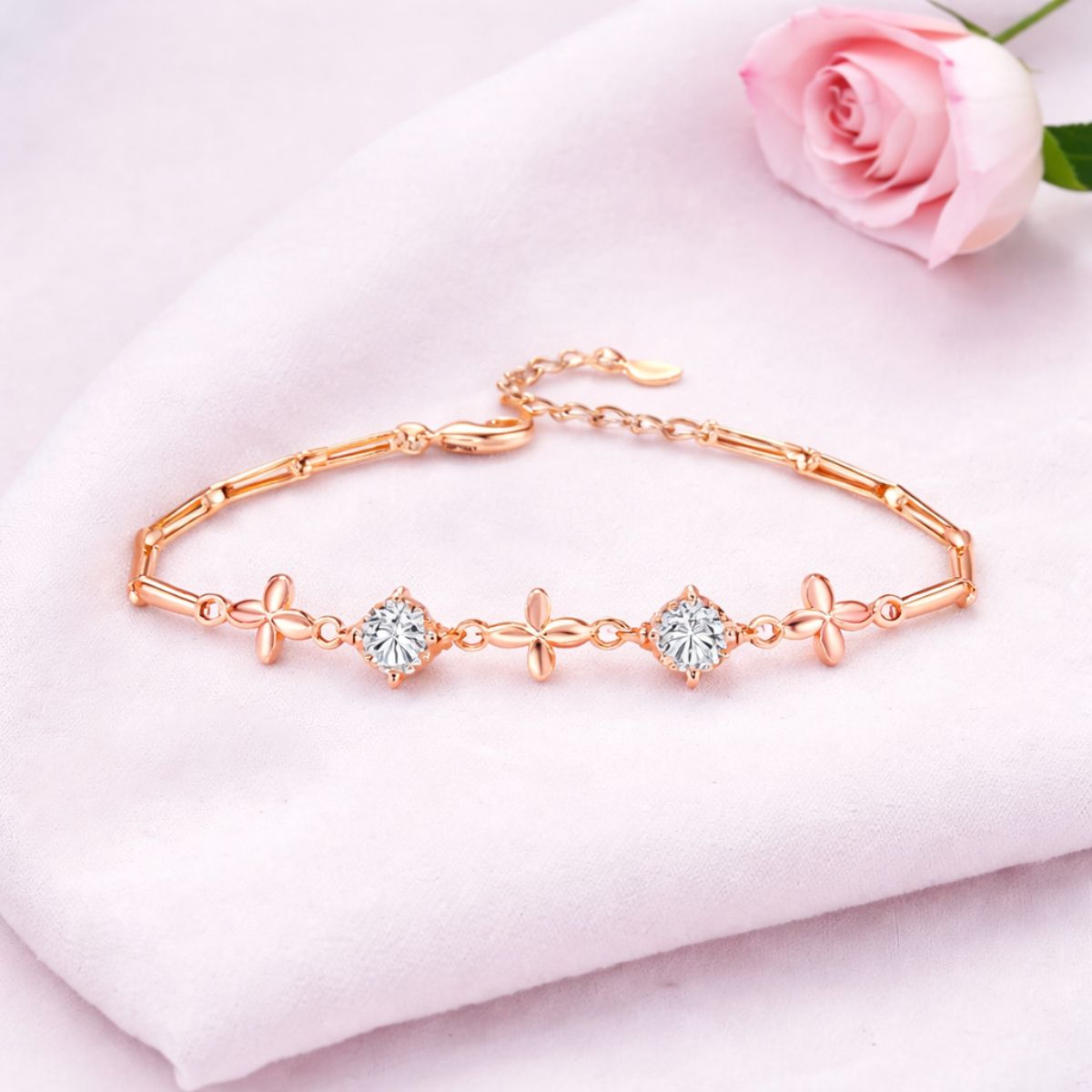 NIlu's Collection Rose Gold Plated Bracelet For Women And Girls