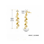 Gold Leaf Drop Earrings for Women
