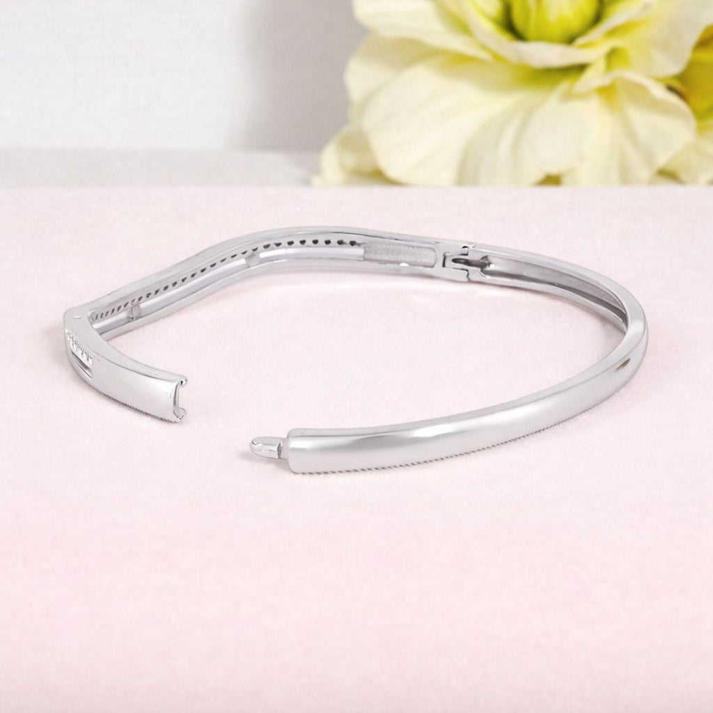 Nilu's Collection Silver Plated Kada Bracelet For Women & Girls