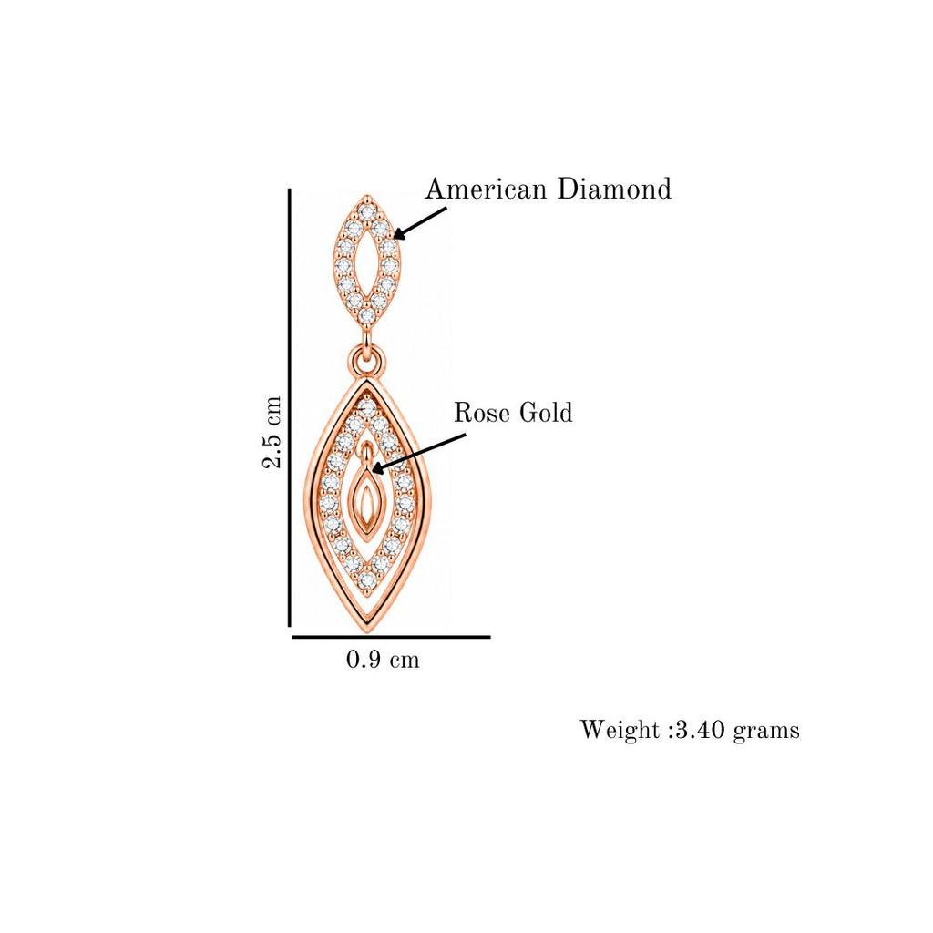Rose Gold Plated Drop Earrings for Women