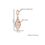 Rose Gold Plated Drop Earrings for Women