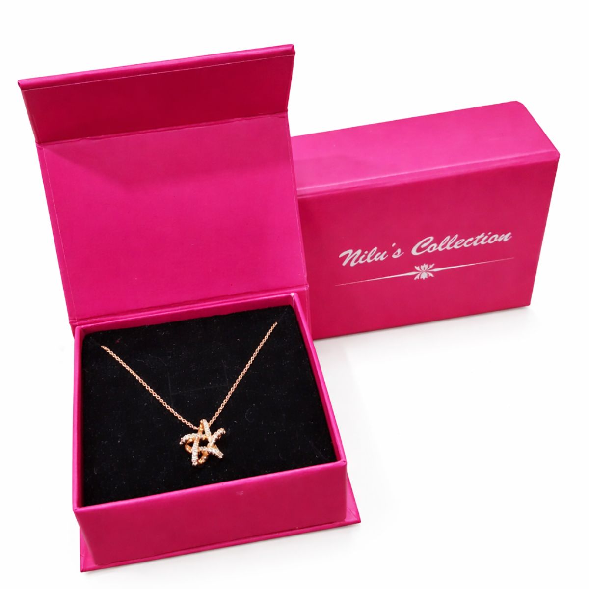 Gift Rose Gold Plated Star Pendant With Earrings And Ring For Women And Girls