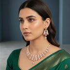 Rose Gold Necklace With Matching Earring