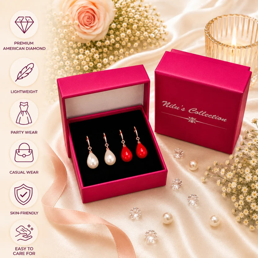 Minimal pearl drop earrings