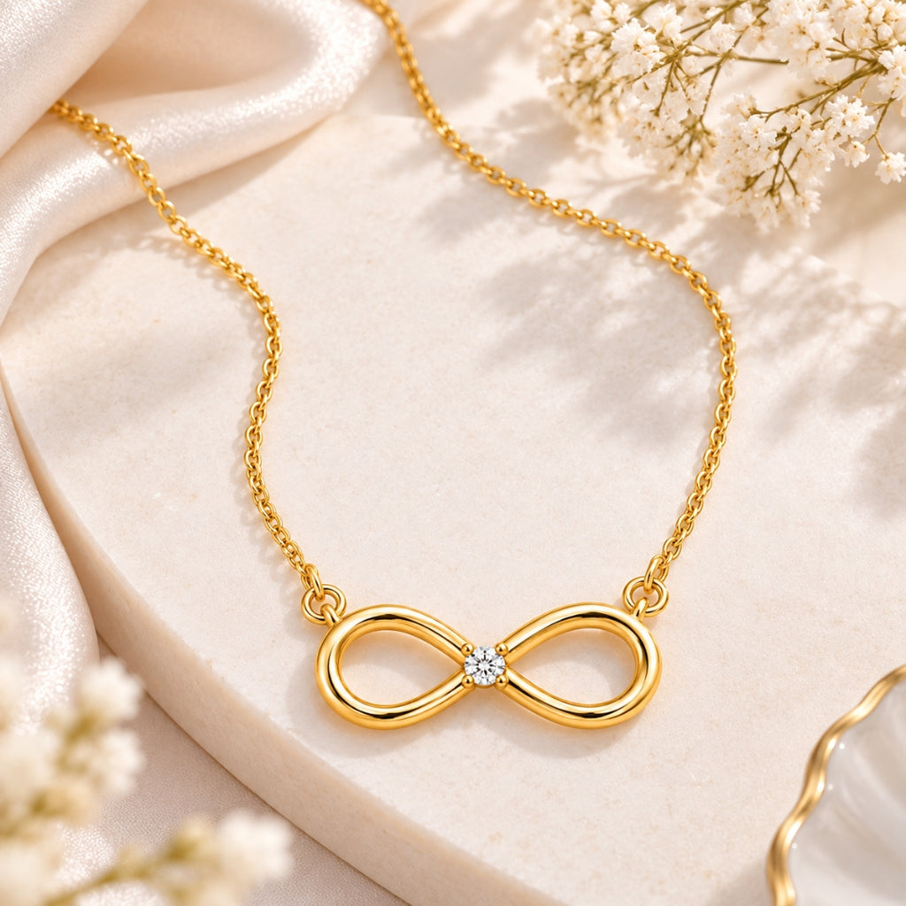 Gold Plated Infinity Pendant For Women