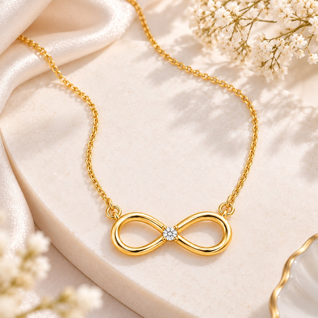 Gold Plated Infinity Pendant For Women